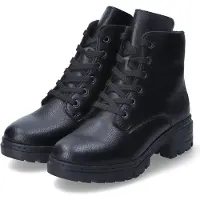 Rieker Chaussures de ville pour femmes , bottines, modèles à lacets, bottes à lacets, couleur noire, style décontracté