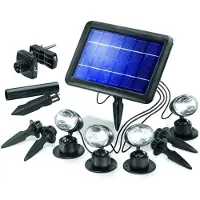 Esotec Kit de 4 projecteurs solaires Quattro Power avec module solaire résistant aux intempéries IP65 102142