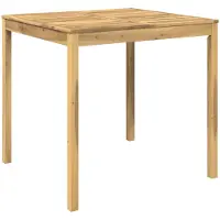 Syfax Table de jardin, blanche, 110 x 108,5 x 105 cm, en bois d'acacia massif