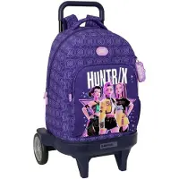 Safta Sac à dos K-pop, collection Demon Hunters Fighters, compact et évolutif, 33 litres, avec roulettes, couleur violette. Pour enfants, couleur violette, taille unique