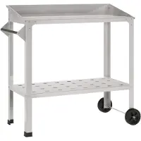 Syfax Table de rempotage sur roulettes, dimensions 96 x 50 x 89 cm, en acier inoxydable