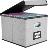 Merkloos Solidchoice - Boîte de rangement pliable avec couvercle, élégante et pratique pour le bureau ou la maison