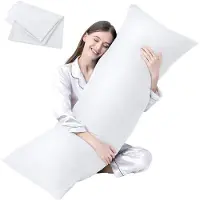 Merkloos Omgoods - Coussin de corps entier de luxe avec housse - Ultra doux et respirant - 51 x 137 cm