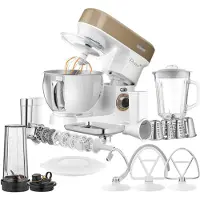 Sencor STM 3787CH Robot de cuisine, 1 200 W, récipient en acier inoxydable de 5 l, 6 vitesses, fonction PULSE et 2 programmes NutriSmart, 4 accessoires, fouet FLEXI et fouet, hachoir à viande