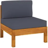 vidaXL Canapé de jardin 3 places et coussins gris foncé Acacia massif