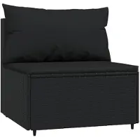 vidaXL Set de jardin Lounge avec coussins Poly rotin Poly rotin Ensemble de salon