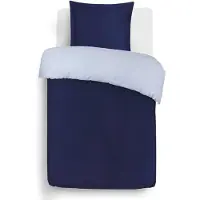 Merkloos Couvre-lit assorti, bleu marine/gris, 140 x 200 cm