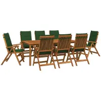 Syfax Ensemble de jardin en bois d'acacia massif, composé de 9 pièces