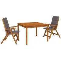 Syfax Ensemble de jardin en bois d'acacia massif, composé de 3 pièces