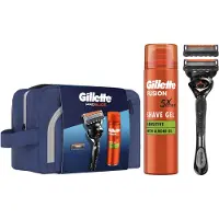 Gillette Trousse De Toilette Proglide, Rasoir + 2 Recharges Et Gel De Rasage