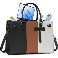 Merkloos Solidchoice - Sac à main pour ordinateur portable, en cuir PU, pour femmes