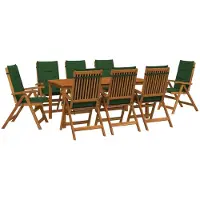 Syfax Ensemble de jardin composé de 9 pièces, pour 8 personnes, en bois d'acacia massif, finition naturelle