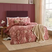 Merkloos Omgoods - Ensemble de couette Albus Heritage - Reversible, motif forêt et hibou, coton slub