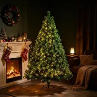 Peviasot Arbre de Noël , 180 cm, artificiel, avec 250 LED blanc chaud, 860 décorations, en sapin artificiel, avec support en métal, idéal pour le salon
