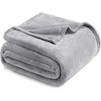 Merkloos Couverture de lit en polaire, gris clair, 228 x 228 cm