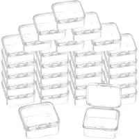 Merkloos Boîtes de rangement avec couvercle, petites, lot de 24, petites boîtes transparentes vides, petites perles en plastique transparent, boîtes de rangement