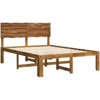 Syfax Structure de lit double avec tête de lit ROSTOCK, finition naturelle, dimensions 140 x 190 cm