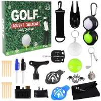 Merkloos Solidchoice - Calendrier de l'Avent pour golfeurs, édition 2025, avec accessoires de golf