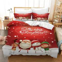 Merkloos Solidchoice - Ensemble de couette de Noël avec motif de Père Noël et de cerf