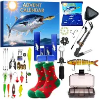Merkloos Solidchoice - Calendrier de l'Avent pour pêcheurs, contenant 24 accessoires pour leurre
