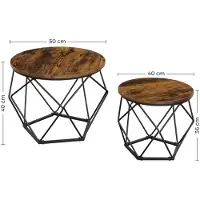 Vasagle Table basse style industriel, Marron Rustique + Noir