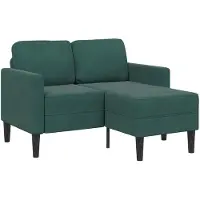 vidaXL Canapé 2 places avec chaise longue en L Vert foncé 125 cm Velours
