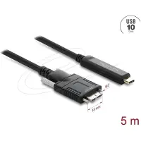 DeLOCK 83623, 5 m, USB-C, Micro-USB B, USB 2.0, 10 Gbit/s, noir