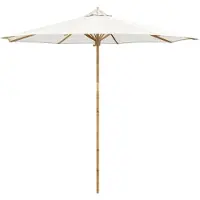 vidaXL Parasol de jardin, diamètre 270 x 260 cm, bambou, forme ronde, couleur crème