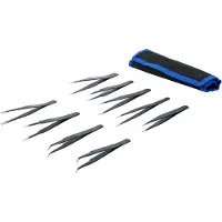 Bgs Jeu de pincettes en acier inoxydable 9 pièces