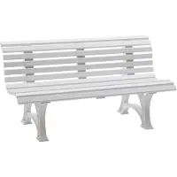 Blome Banc de jardin Helgoland 3 places, plastique facile d'entretien, avec 13 profilés multichambres, 2 pieds & dossier, blanc