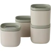 Berghoff Ensemble de 4 Contenants Alimentaires Léo Balance, Boîte de conservation, Vert, Beige