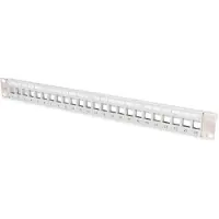 Digitus Panneau de brassage modulaire blindé 24 ports vierge 1U Montage en rack couleur gris transp. champ, Serveur : accessoires, Gris