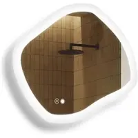 Artforma Miroir de salle de bain 74x64cm - ovale avec éclairage LED - LED Dual et capteur tactile et tapis chauffant