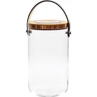 Krinner Deco Glass « Long » 22510 Lampe décorative LED blanc chaud transparent, bambou, noir