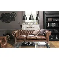 AEA Design Chesterfield Sofa Couch Polster Sofas Couchen Sitz Garnitur Leder 3Sitzer