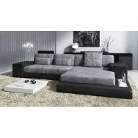 AEA Ecksofa Wohnzimmer L-Form Polster Sofa TextilLeder Design Modern Style
