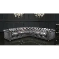 Xl Moebel Gmbh Canapé d'angle Chesterfield Canapé d'angle Designer Canapé en cuir velours Vintage 2016-14