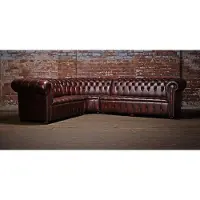 AEA Chesterfield Ledersofa Ecksofa Sofa Polster Eck Sitz Garnitur Corner Couch
