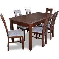 AEA Designer Möbel Holz Tisch Sitz Ess Zimmer 6x Stühle 7tlg. Set Garnitur Echtholz
