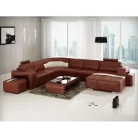 AEA Wohnlandschaft Couch Polster Eck Garnitur Designer Ledersofa Big Sofa PISA