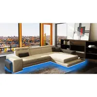 AEA Ecksofa + USB Polster Sofa Wohnlandschaft Sitz Eck Garnitur Leder Geroda