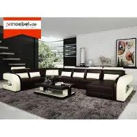 AEA Big Wohnlandschaft Sofa mit USB Couch Polster Eck Leder Sofa Garnitur Couchen