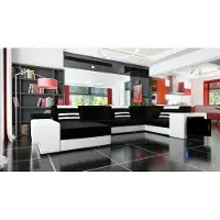 AEA Canapé d'angle en tissu, cuir ou similicuir, modèle XXL, grande surface, de la marque BIGSOFA
