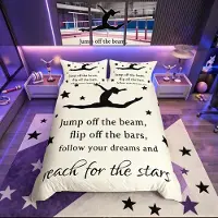 Merkloos Couvre-lit et taies d'oreiller pour gymnastes et fans de gymnastique - Taille simple
