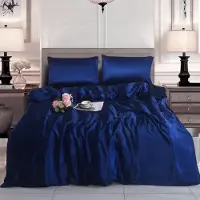 Merkloos Omgoods - Ensemble de couette en satin avec taies d'oreiller - Ensemble de literie de luxe