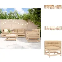 vidaXL Ensemble salon de jardin 6 pièces avec coussins bois massif - Ensembles de meubles de jardin