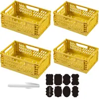 Merkloos Solidchoice - Coffret de 4 boîtes de rangement pliables en plastique, empilables
