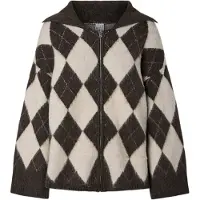 Pieces Cardigan 'PCAlva' écru / brun foncé / rose