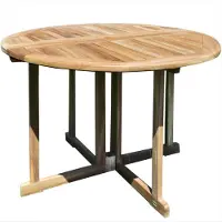 Teako Design Klapptisch Teakholz Rund Savona Massivholz Wetterfest 120cm