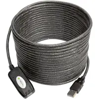 Techly IUSB-REP10TY USB 2.0 Aktive Verlängerung, Hi-Speed, 10m, schwarz